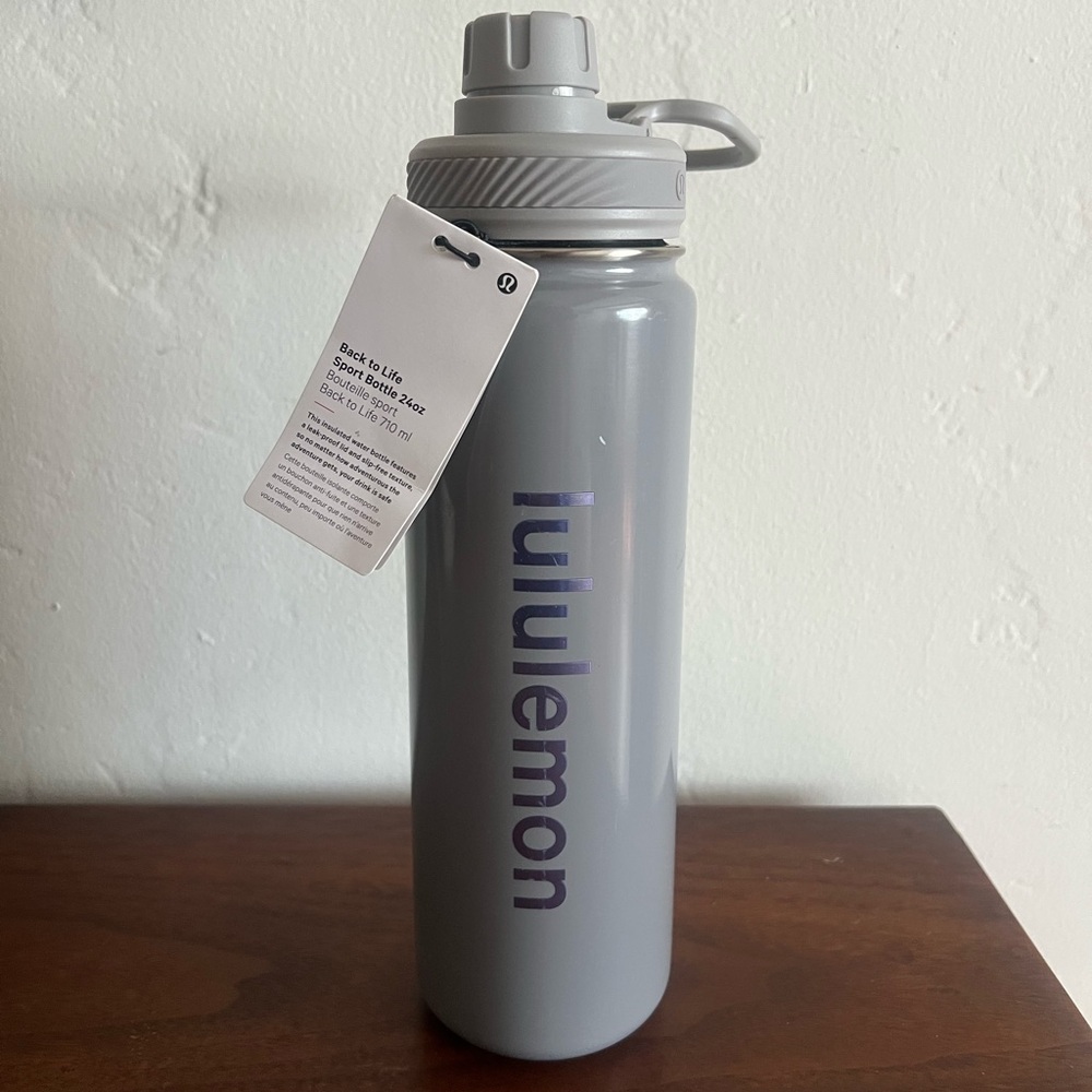 NWT Lululemon Gray Water Bottle 24oz